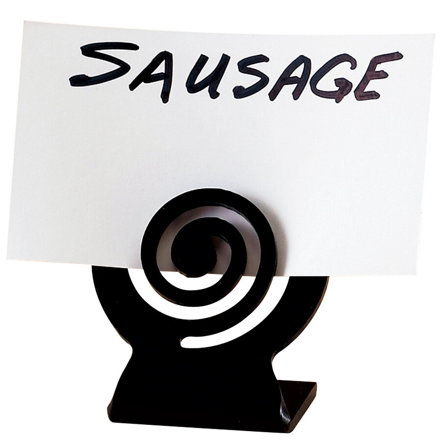 Cal-Mil 248-13 Black Swirl Menu / Card Holder - 2" x 2 1/2"