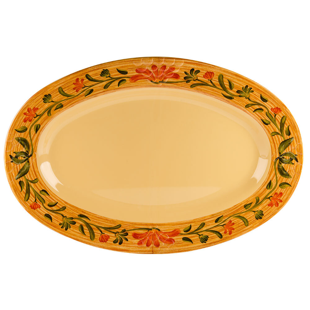 GET OP-618-VN 18" x 13 1/2" Venetian Oval Platter - 12/Pack
