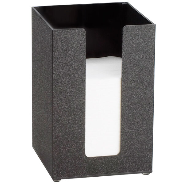 Cal-Mil 635-13 Black Acrylic Beverage Napkin Holder - 5 1/2" x 5 1/2" x 8"