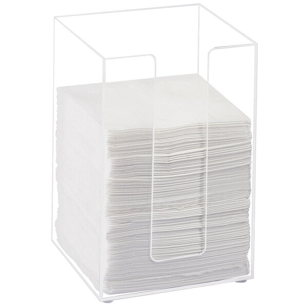 Cal-Mil 635-12 Clear Acrylic Beverage Napkin Holder - 5 1/2" x 5 1/2" x 8"