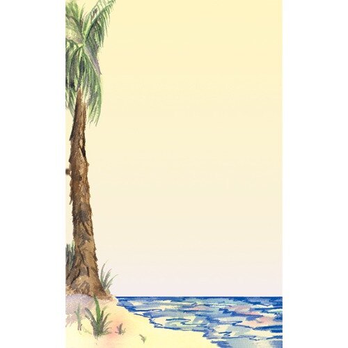Choice 8 1/2" x 14" Menu Paper - Tropical Themed Palm Tree Design Left Insert - 100/Pack
