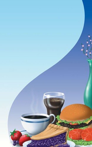 Choice 8 1/2" x 14" Menu Paper - Coffee Shop Themed Table Setting Design Cover - 100/Pack