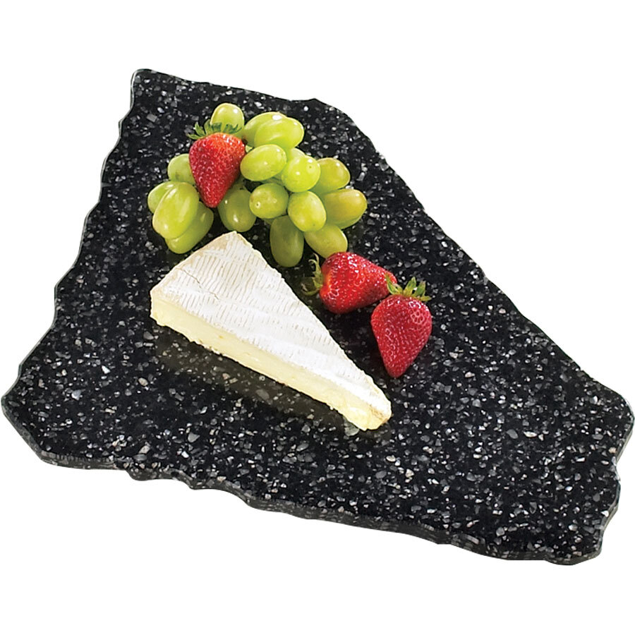 Cal-Mil 127-31 Black Ice 15" x 12" Simulated X-Stone Acrylic Tray