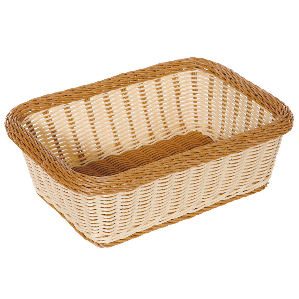 GET WB-1518-TT Designer Polyweave 15" x 11" x 5" Two-Tone Rectangular Plastic Basket - 6/Pack