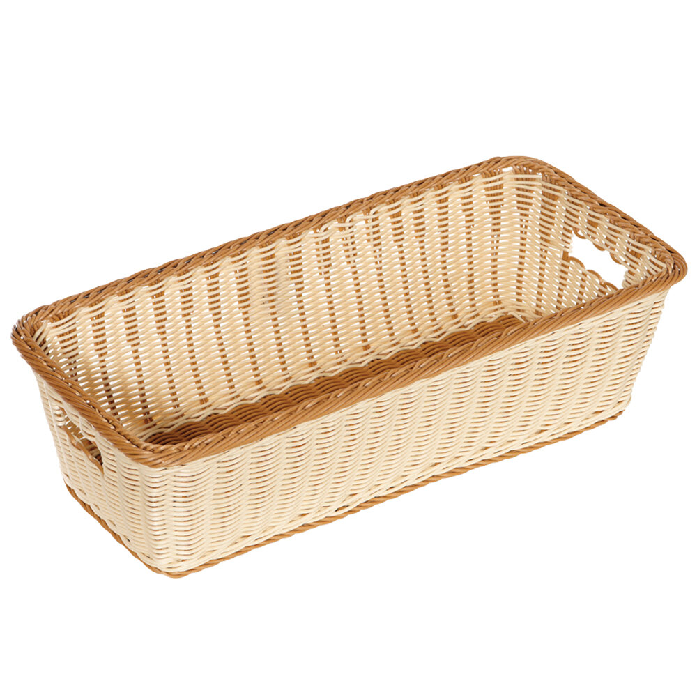GET WB-1519-TT Designer Polyweave 23" x 11" x 6 3/4" Two-Tone Rectangular Plastic Basket - 6/Pack