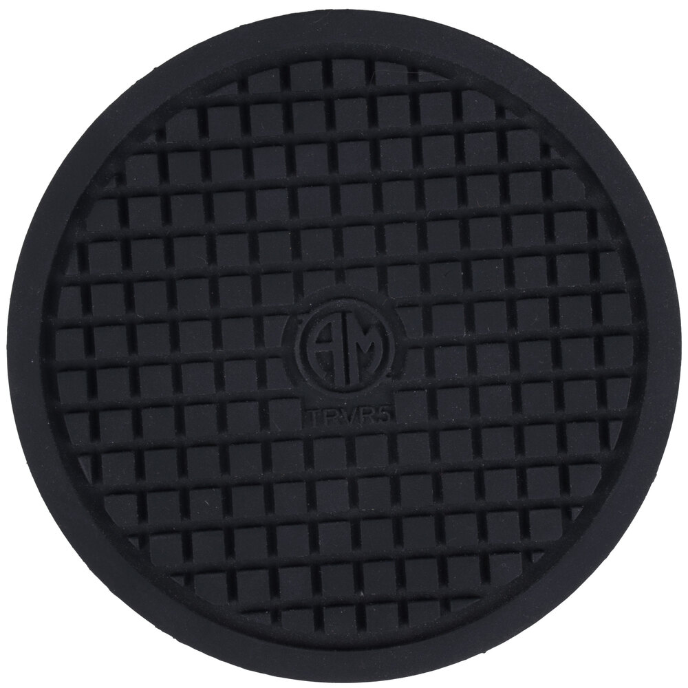 American Metalcraft TRVR5 5" Round Heat-Resistant Black Silicone Trivet