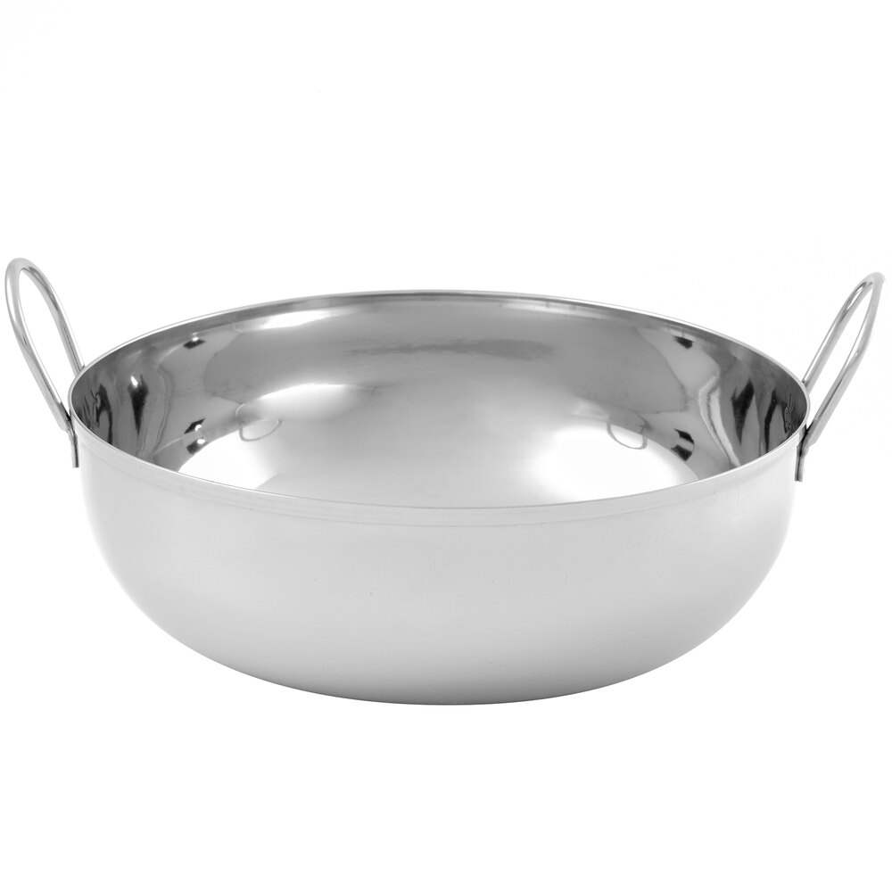American Metalcraft BD93 105 oz. Stainless Steel Balti Dish - 9 3/8" x 3 1/8"