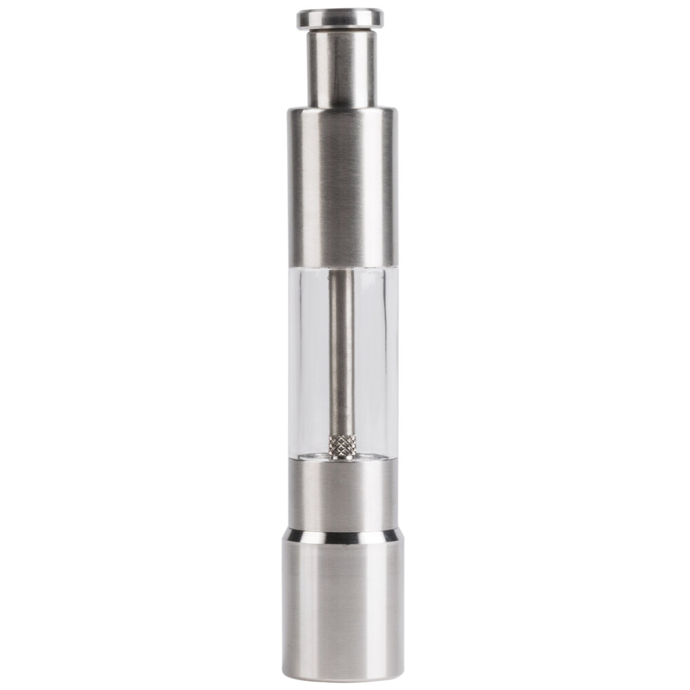 American Metalcraft PMG6 6" Stainless Steel Presto Push Pepper / Salt Mill
