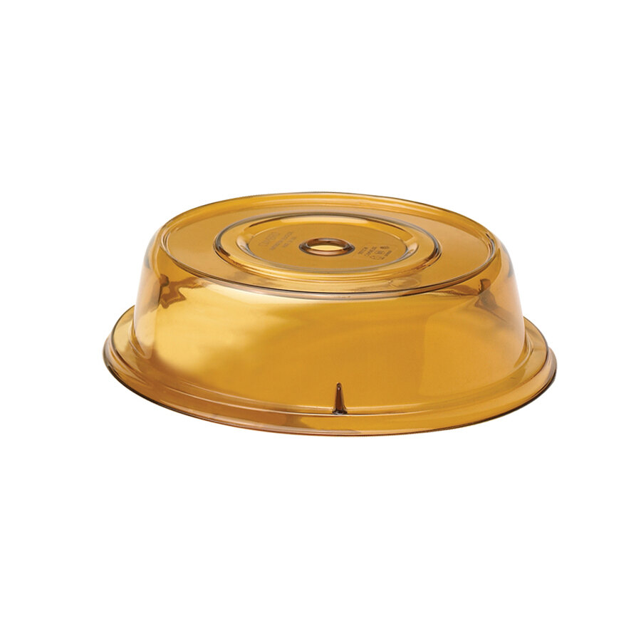 Cambro 1005CW153 Camwear® Amber Camcover 10 9/16" Plate Cover - 12/Case