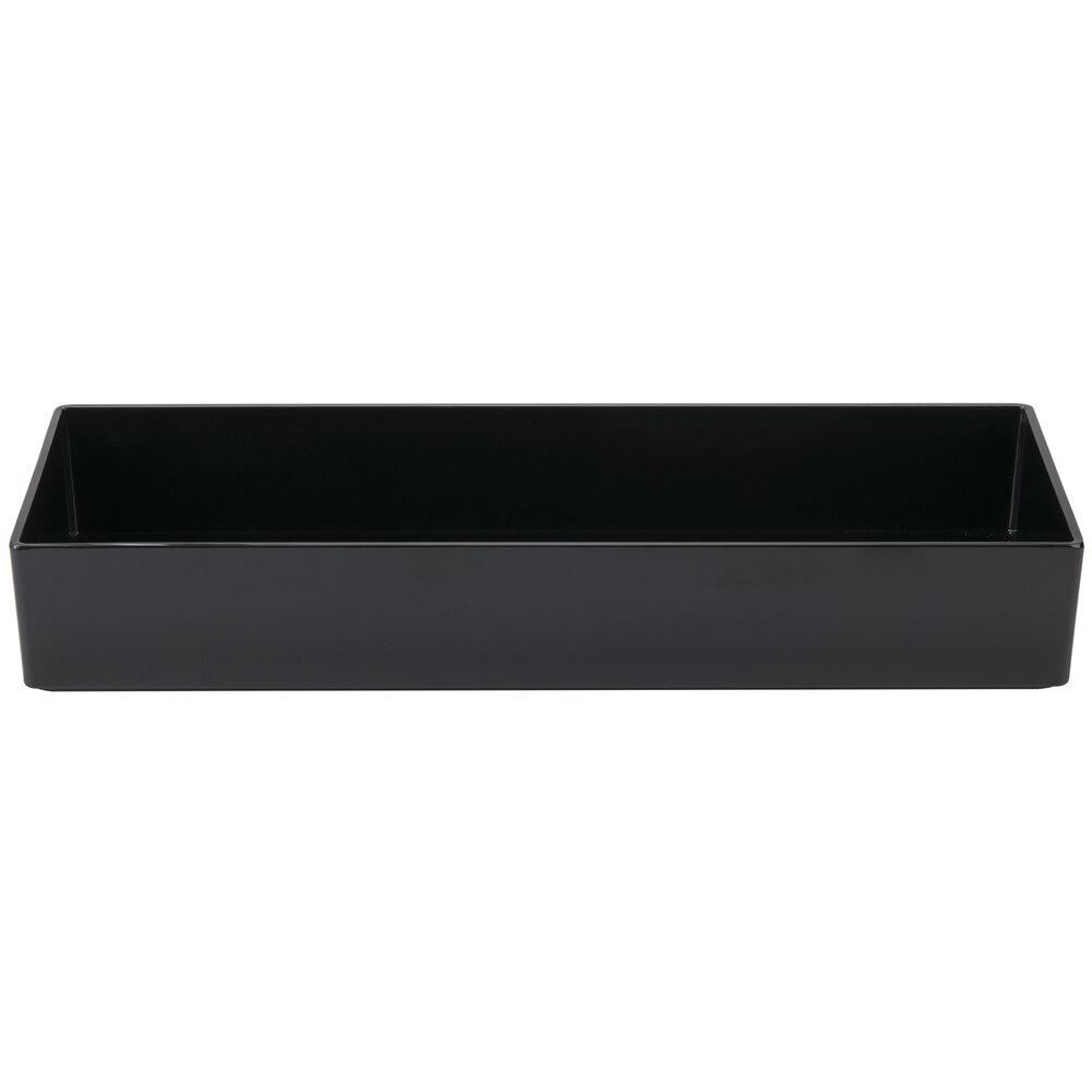 Cal-Mil 1397-13M Cater Choice Black Melamine Box - 7" x 20" x 3"