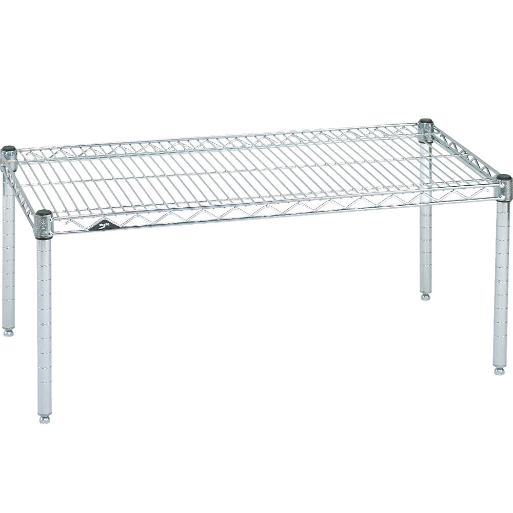 Metro P2124BR 24" x 21" x 14" Super Erecta Brite Wire Dunnage Rack - 800 lb. Capacity