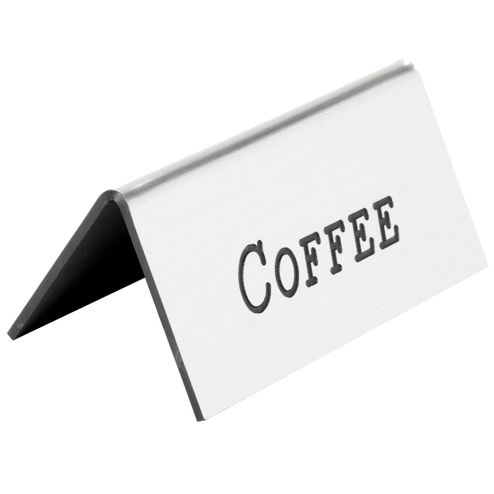 Cal-Mil 228-1-10 Silver Coffee Beverage Tent - 3" x 1" x 1 1/2"