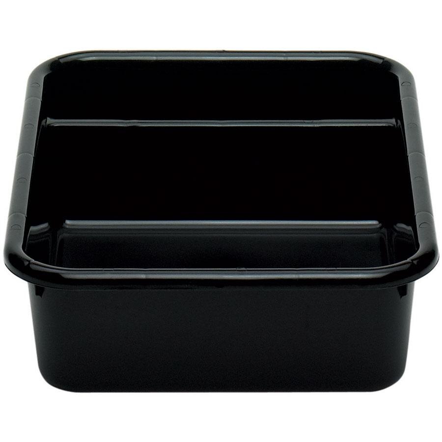 Cambro 1621CBP110 Poly Cambox 21" x 16" x 5" Black Two Compartment Polyethylene Bus Tub