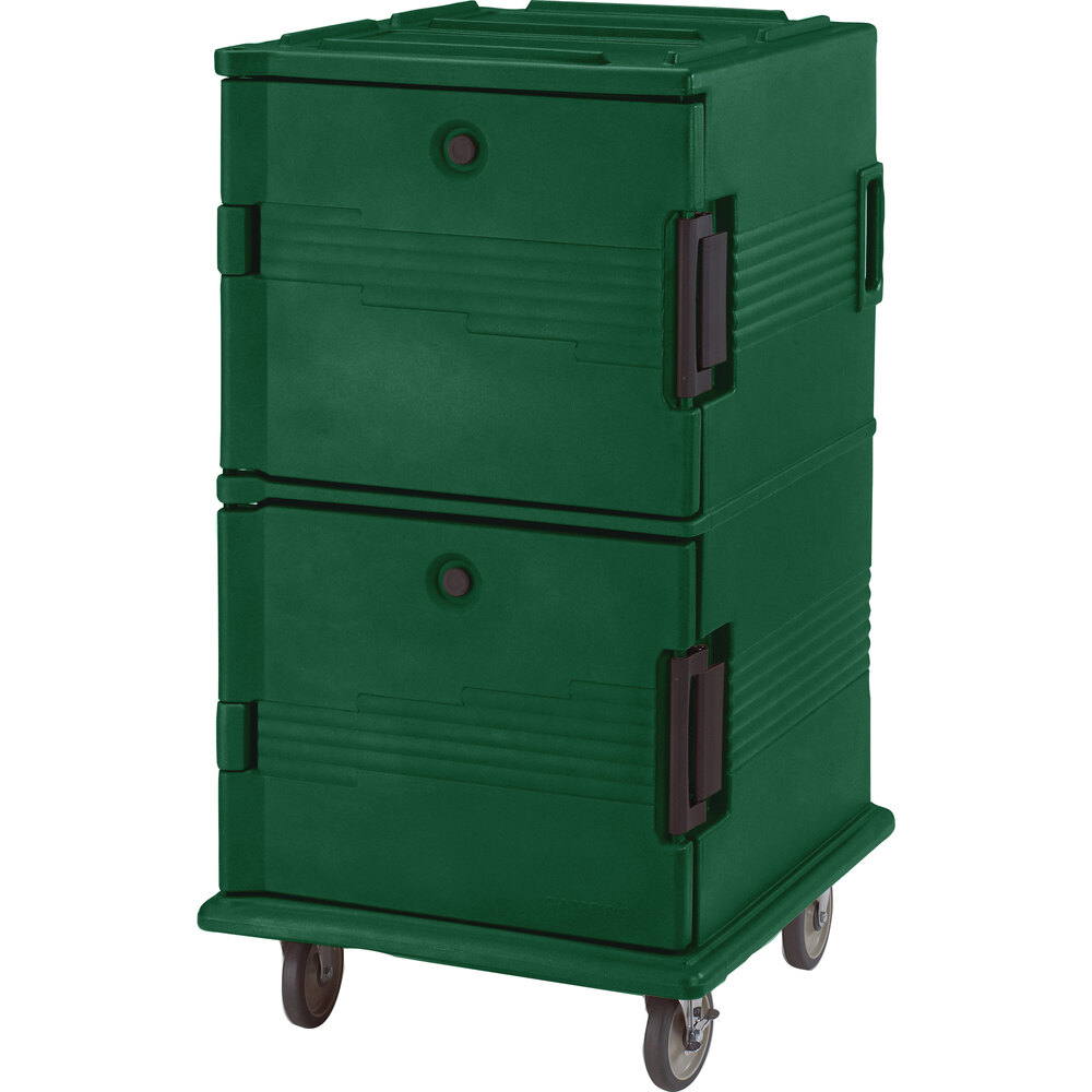 Cambro UPC1600HD519 Ultra Camcart® Kentucky Green Insulated Food Pan Carrier with Heavy-Duty Casters - Holds 24 Pans