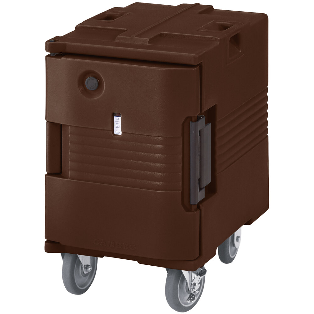 Cambro UPCHW400131 Ultra Pan Carrier® Dark Brown Electric Hot Food Holding Cabinet in Fahrenheit with Casters - 110V