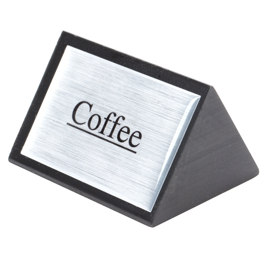 American Metalcraft SIGNC3 3" x 2 1/2" Black Wood "Coffee" Sign