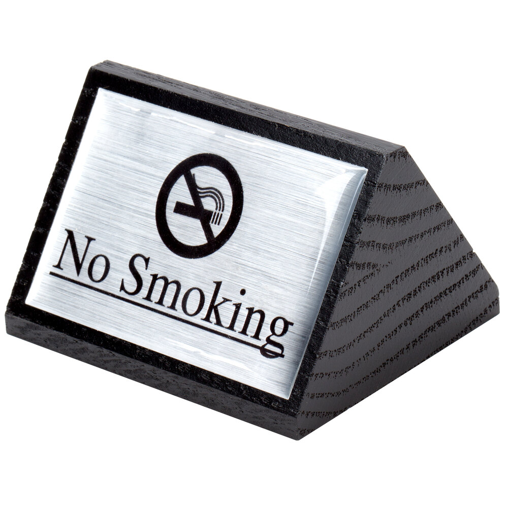 American Metalcraft SIGNS7 Black Wood "No Smoking" Sign - Double-Sided