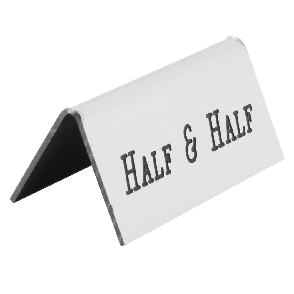 Cal-Mil 228-8-010 Silver Half & Half Beverage Tent - 3" x 1" x 1 1/2"