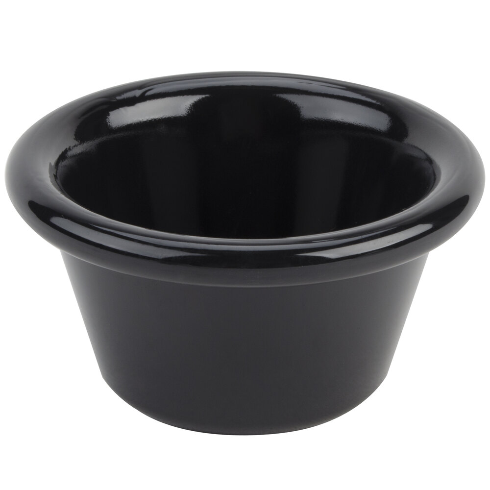 Carlisle 4312203 Black 2 oz. Smooth Plastic Ramekin - 48/Case