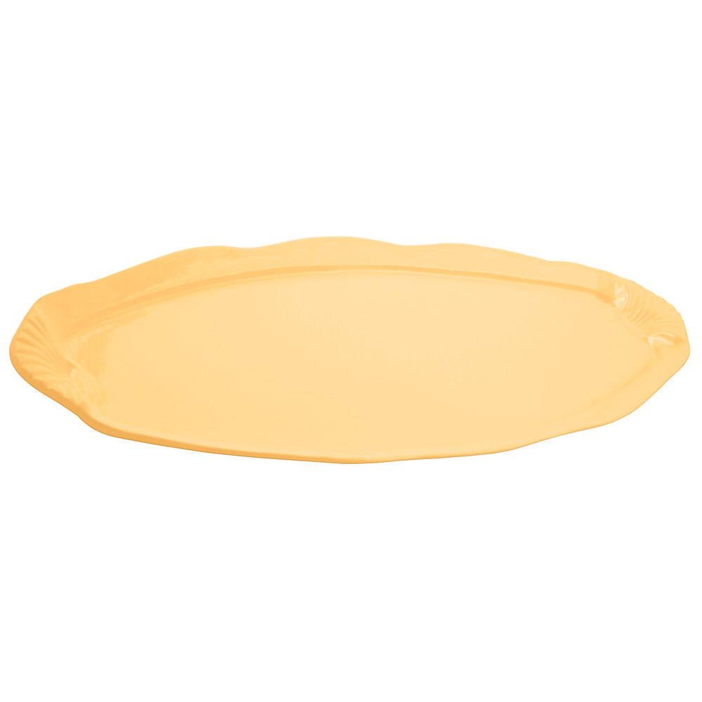 Bon Chef 2065 28" x 12" Ginger Sandstone Finish Cast Aluminum Shell and Fish Platter