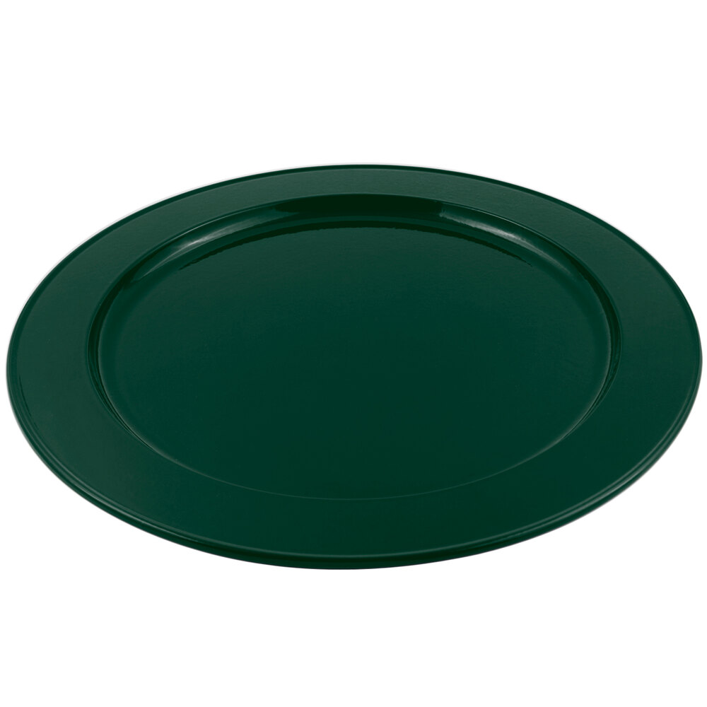 Bon Chef 2048HN 16" Hunter Green Sandstone Finish Cast Aluminum Round Platter