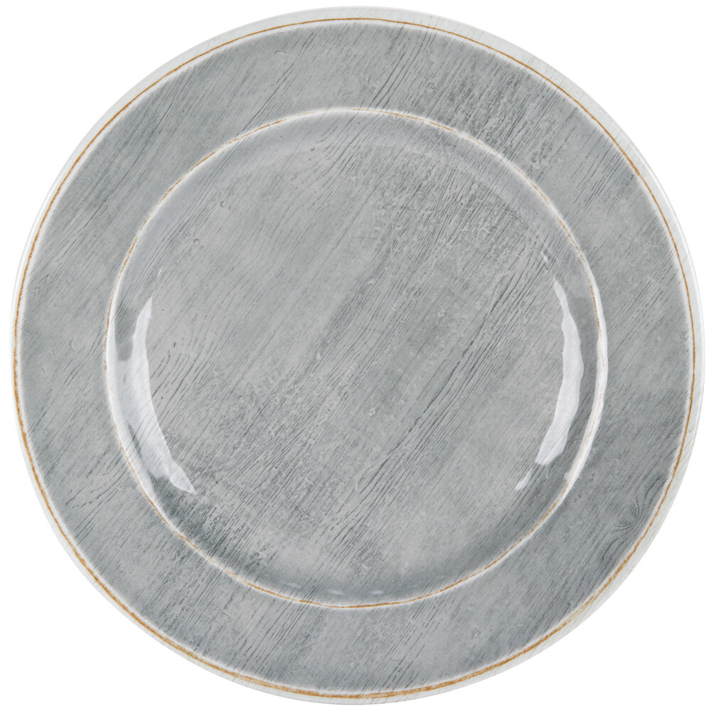 Carlisle 6400218 Grove 9" Smoke Round Melamine Salad Plate - 12/Case