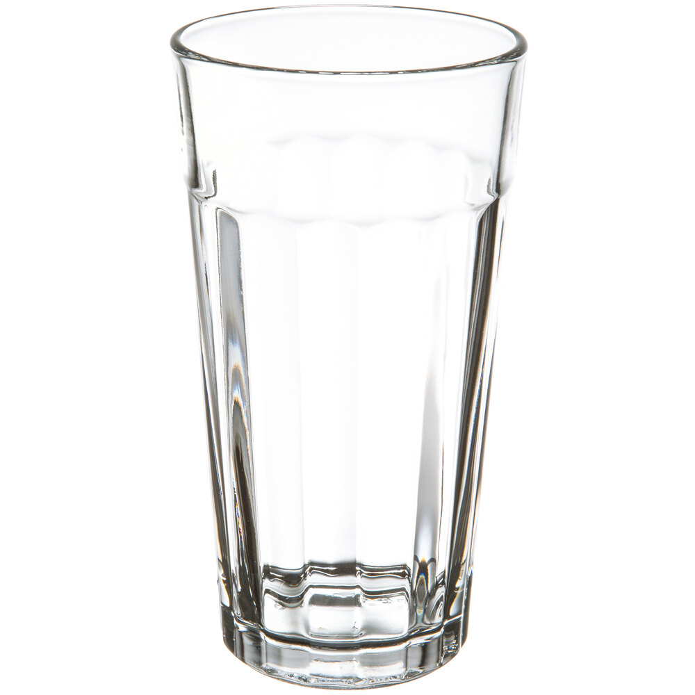 Libbey 15642 16 oz. Rim Tempered Paneled Cooler Glass - 36/Case