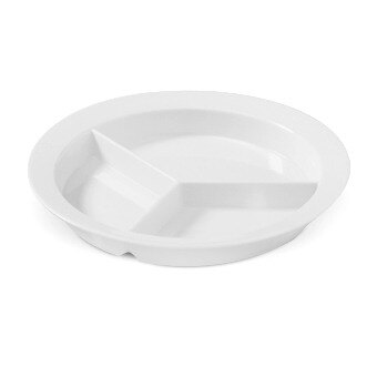 GET P-1530-W White 9" SuperMel Deep Three Compartment Plate - 12/Case