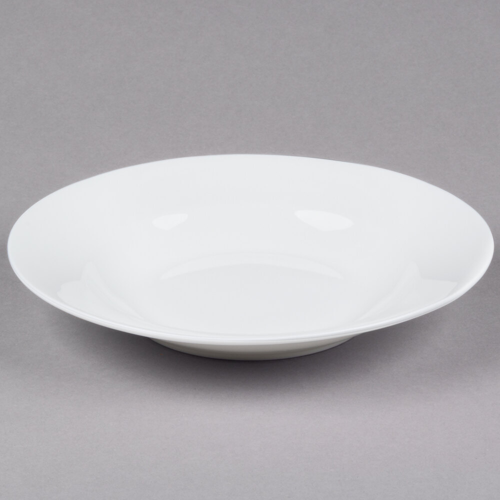 10 Strawberry Street B4512 Izabel Lam Pond 8 oz. White Bone China Wide Rim Soup Bowl - 24/Case