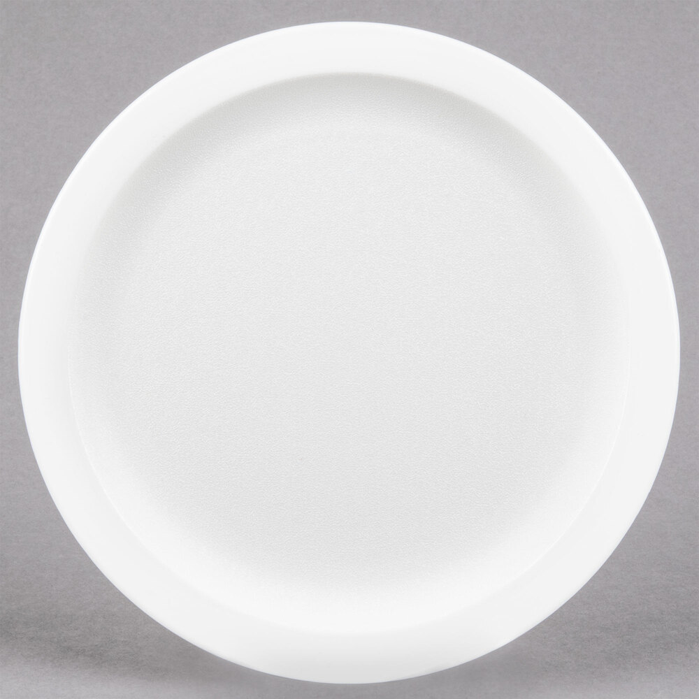 Carlisle PCD20902 White 9" Polycarbonate Narrow Rim Plate - 48/Case