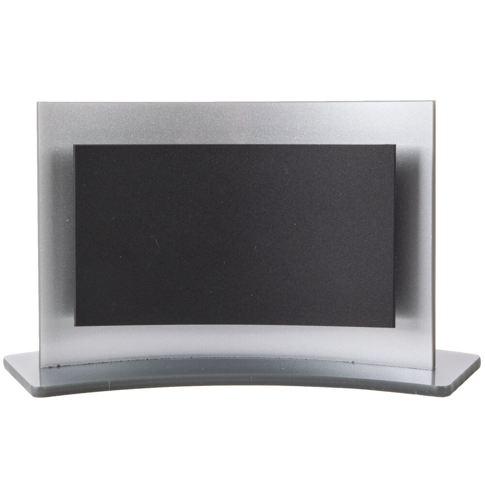 Cal-Mil 891 Black Write-On Forma Board with Silver Frame - 3" x 2" x 2 1/2"