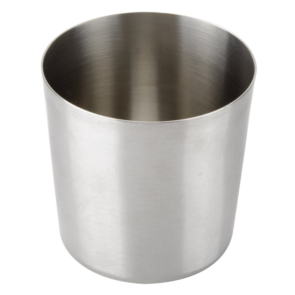 Tablecraft AC885S 3 3/8" Brushed Stainless Steel French Fry Cup