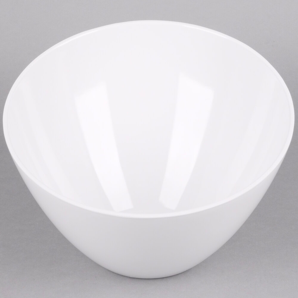 American Metalcraft MELSL112 Endurance 112 oz. Angled Round Melamine Serving Bowl
