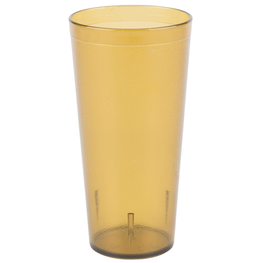 Carlisle 522413 Stackable 24 oz. Amber SAN Plastic Tumbler - 72/Case