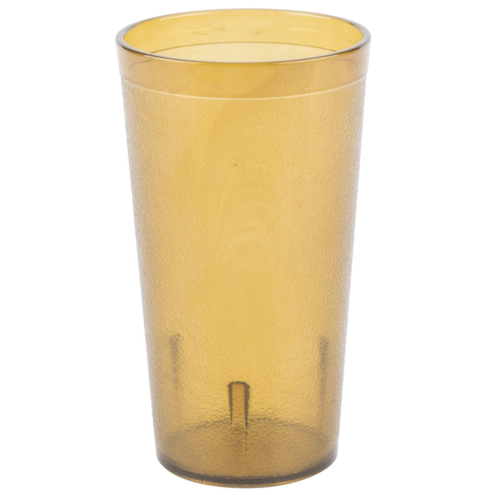 Carlisle 521613 Stackable 16 oz. Amber SAN Plastic Tumbler - 72/Case