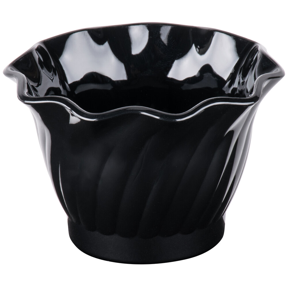 Cambro SRB5CW110 Camwear® 5 oz. Black Polycarbonate Swirl Bowl - 24/Case