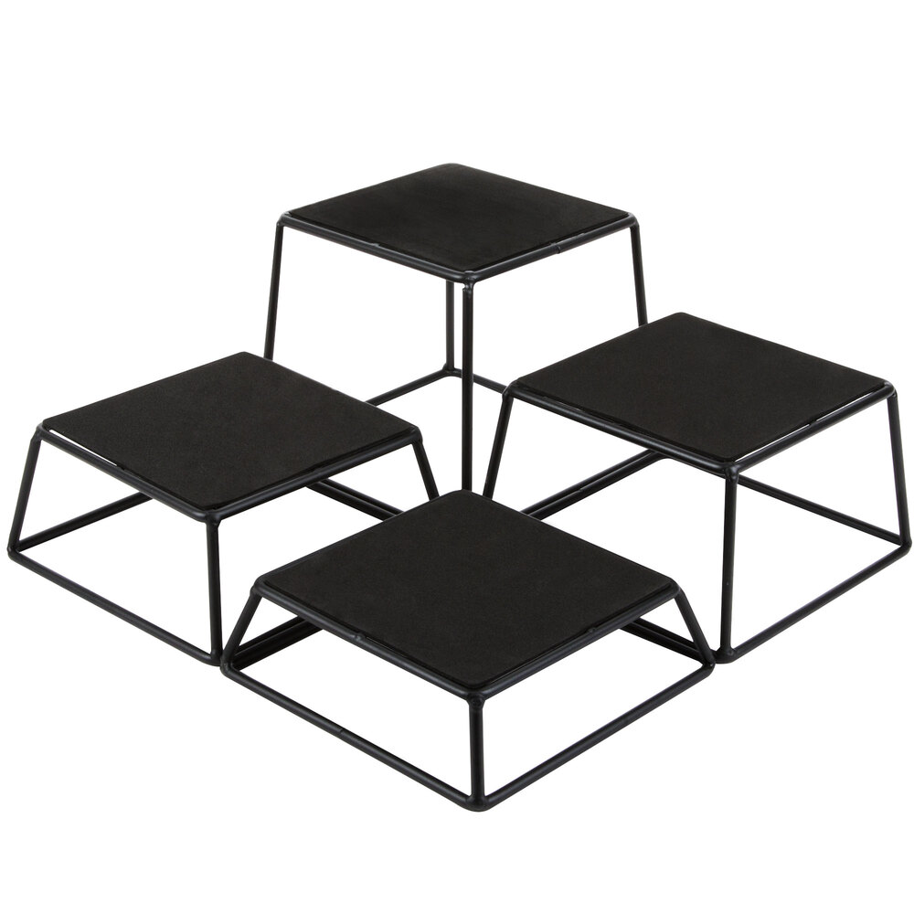 Tablecraft BKR4 Square Set of Four Riser Set - 7" x 6"