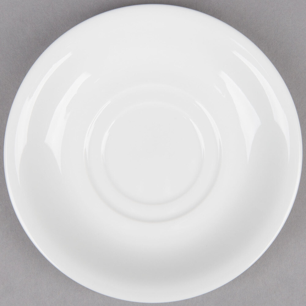 5 1/2" Bright White Porcelain Saucer - 36/Case