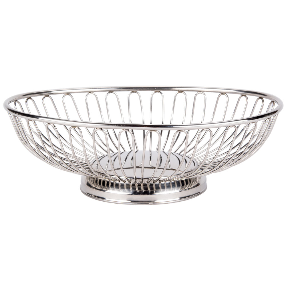 American Metalcraft OBS913 13 3/8" x 9 1/4" Oval Stainless Steel Basket