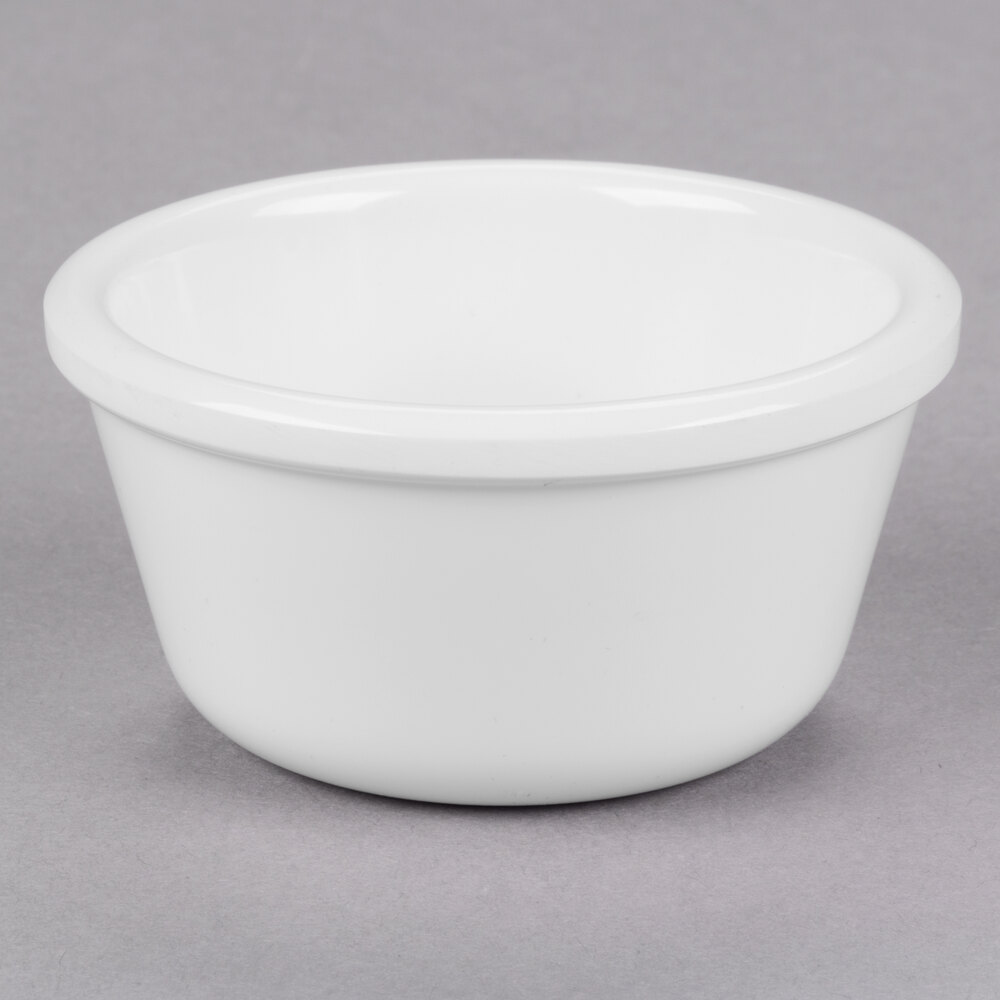 Carlisle S28002 3 oz. Smooth White Melamine Ramekin - 48/Case