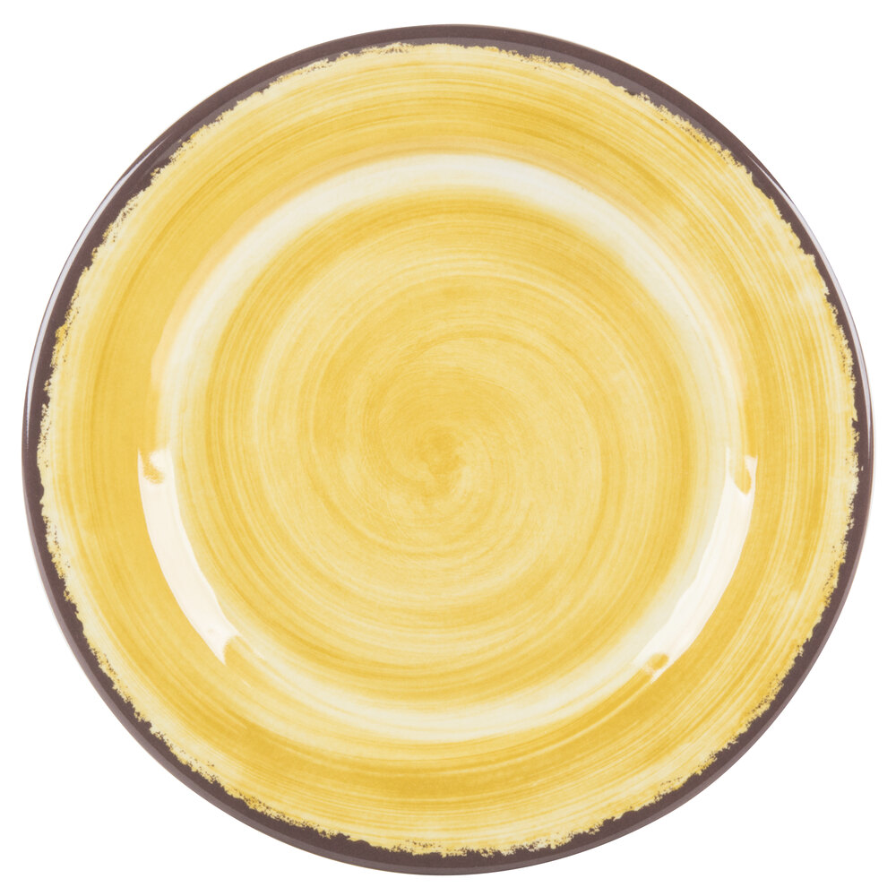 Carlisle 5400713 Mingle 7" Amber Round Melamine Plates - 12/Case