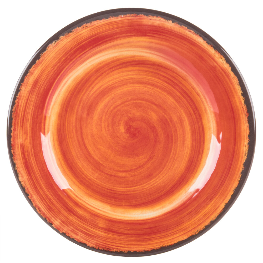 Carlisle 5400752 Mingle 7" Fireball Round Melamine Plates - 12/Case