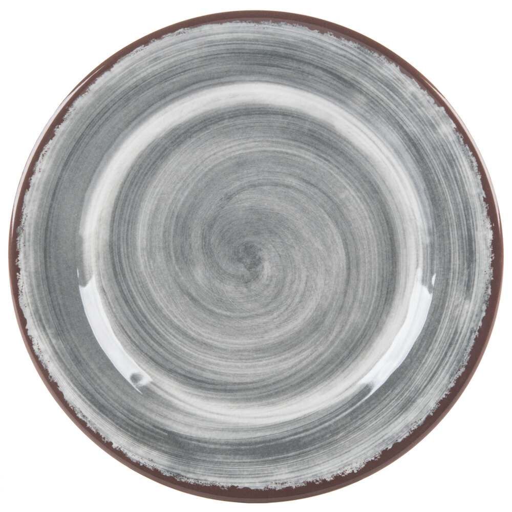 Carlisle 5400718 Mingle 7" Smoke Round Melamine Plates - 12/Case