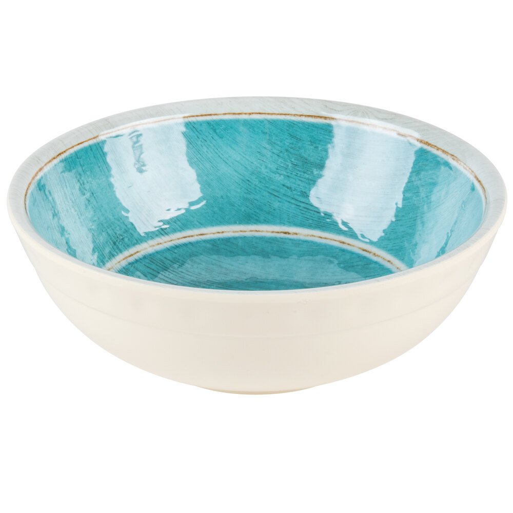 Carlisle 6400515 Grove 17 oz. Aqua Small Melamine Bowl - 12/Case