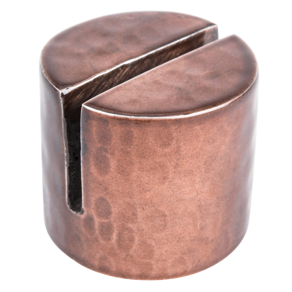 American Metalcraft Round Hammered Copper Card Holder