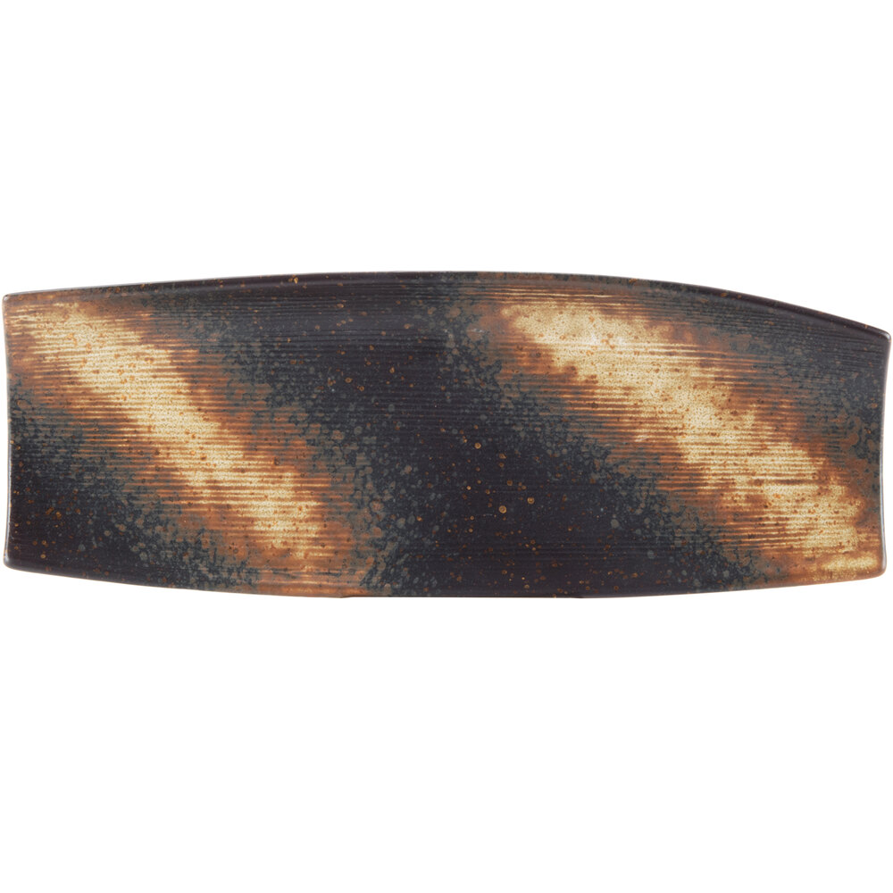 10 Strawberry Street NAG-13-5REC Whittier Nagoya 13" x 5" Rectangular Coupe Stoneware Platter - 5/Pack