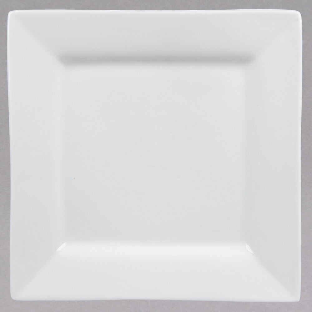 10 Strawberry Street WTR-12SQ Whittier Squares 11 5/8" White Square Porcelain Charger Plate - 6/Case