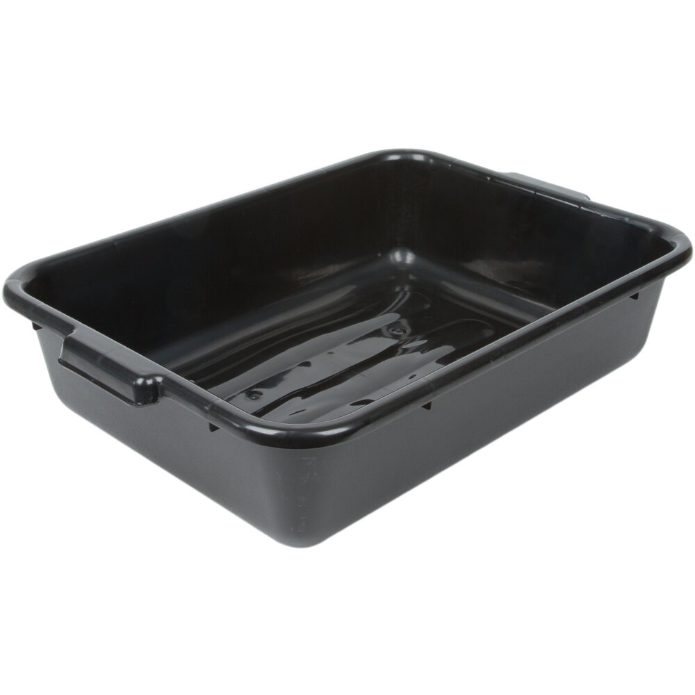 Tablecraft 1529E 20" x 15" x 5" Black Recycled Polyethylene Plastic Bus Tub / Box