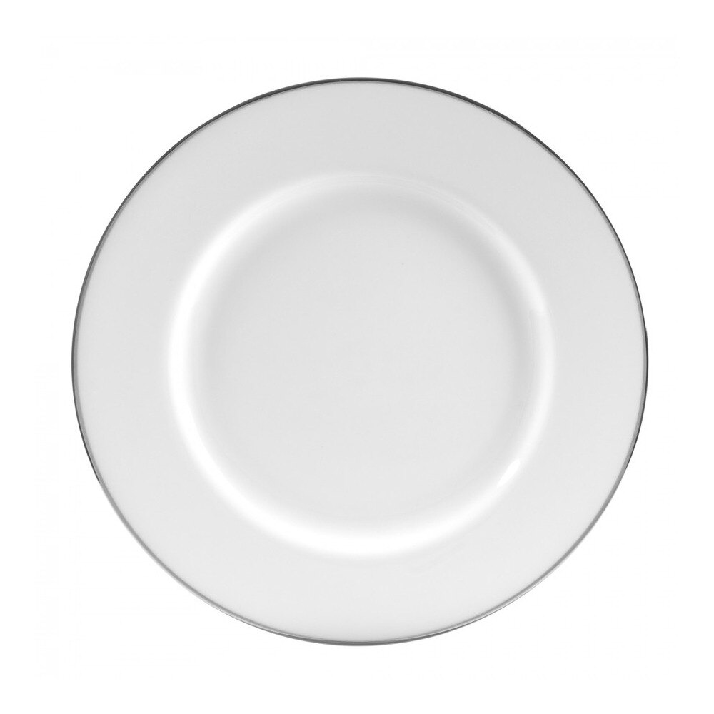 10 Strawberry Street SL0024 12 1/4" Silver Line Porcelain Charger Plate - 12/Case