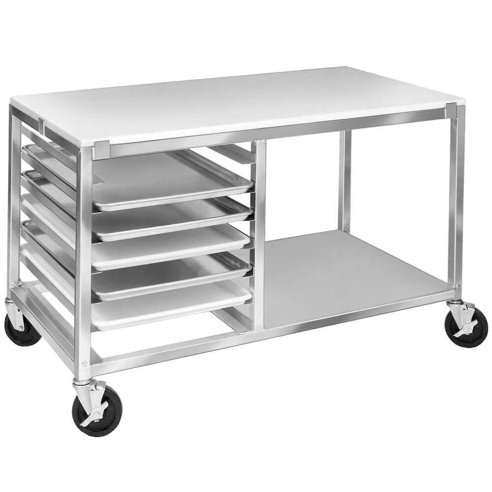 Channel MW247/P 7 Pan End Load Undercounter Prep Top Sheet / Bun Pan Rack with Open Shelf - Assembled